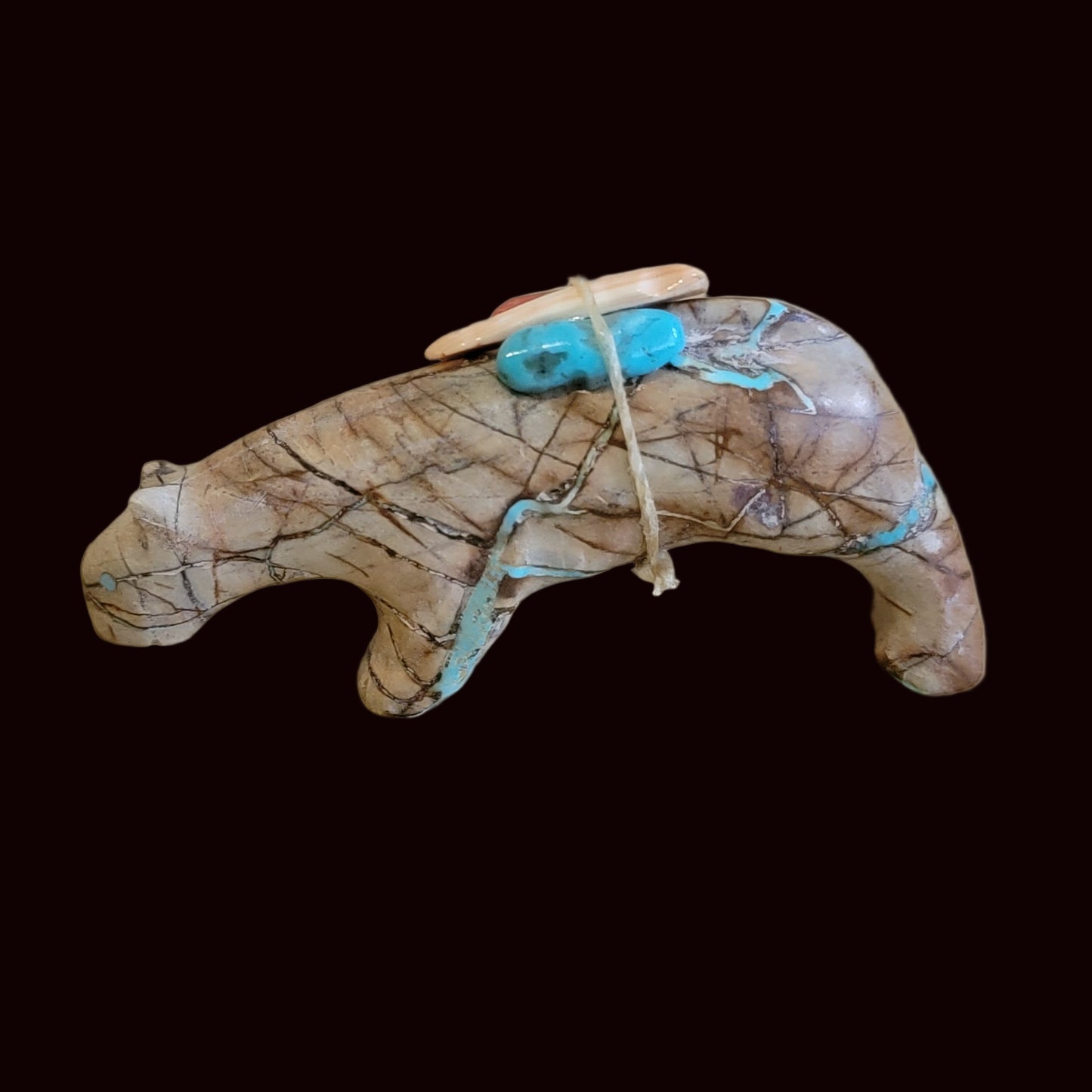 Amazing Turquoise Mountain Lion w/ Pack Zuni Fetish