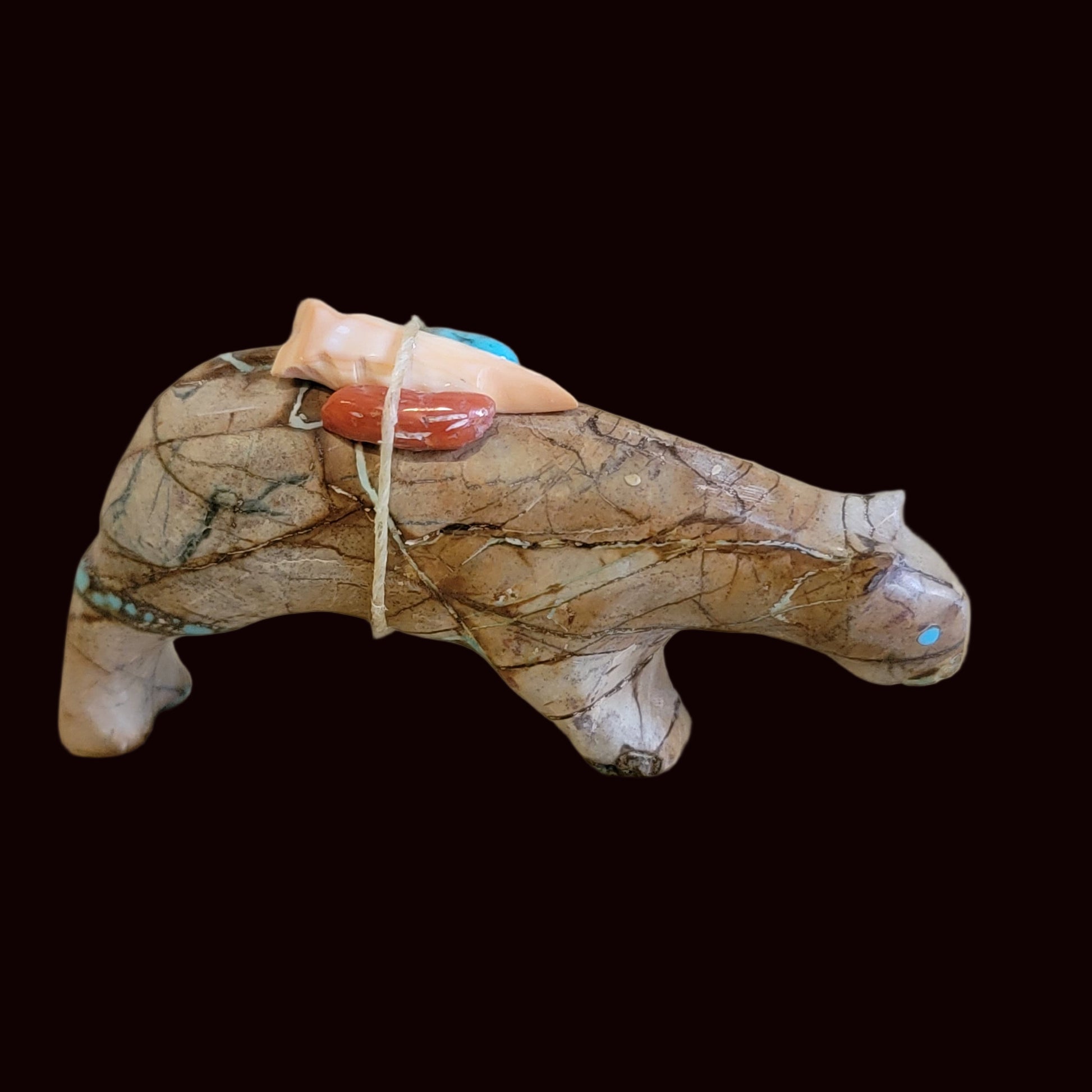 Amazing Turquoise Mountain Lion w/ Pack Zuni Fetish