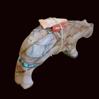 Amazing Turquoise Mountain Lion w/ Pack Zuni Fetish