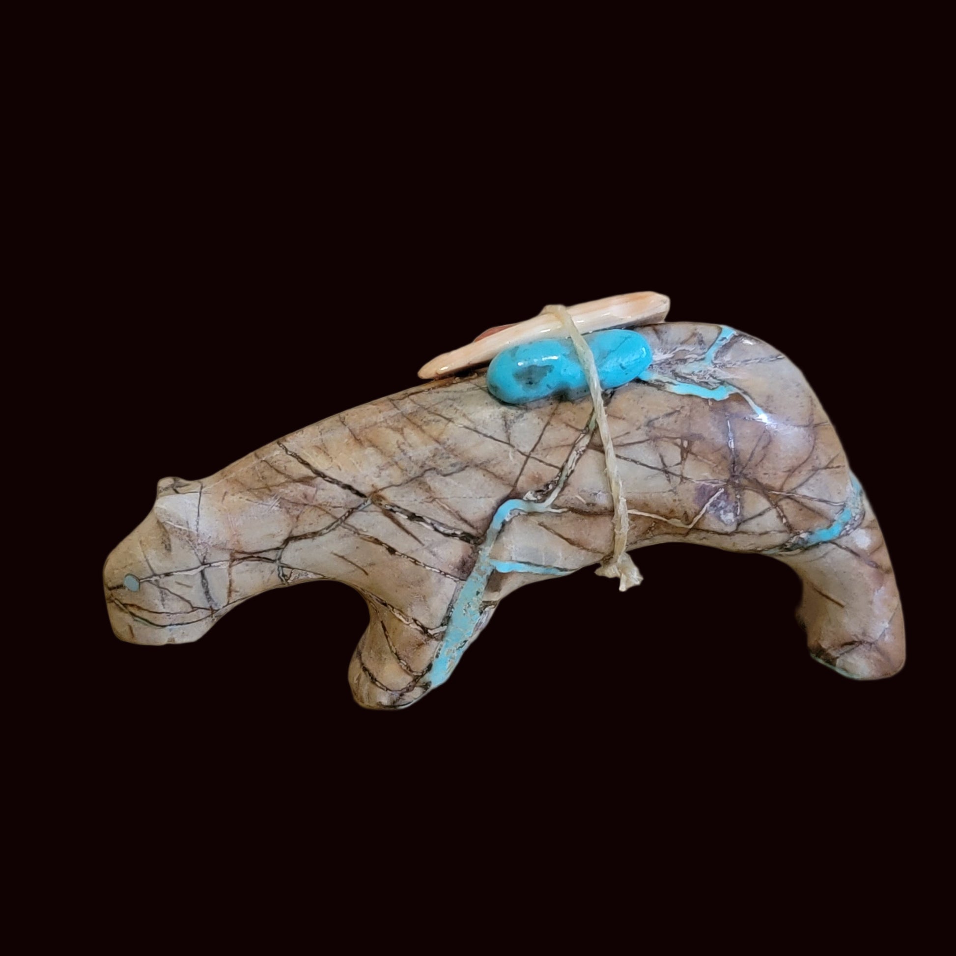 Amazing Turquoise Mountain Lion w/ Pack Zuni Fetish