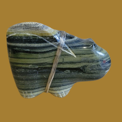 Serpentine Mountain Lion w/Brilliant Spiny Oyster Arrowhead Side Pack Zuni Fetish