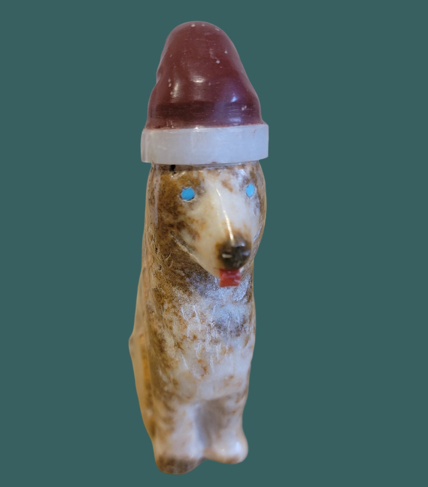 Adorable Onyx Santa Pup/Dog Zuni Fetish