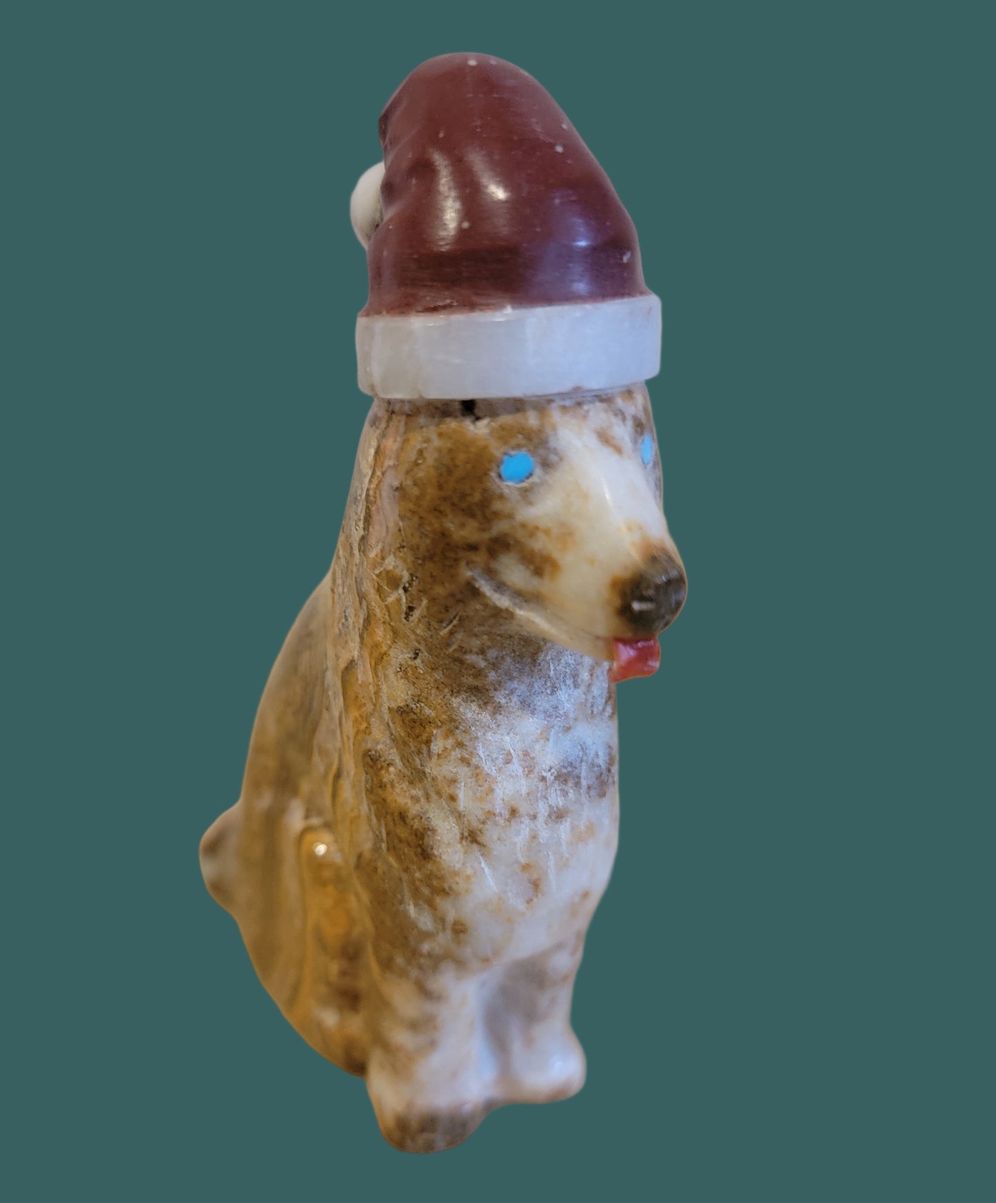 Adorable Onyx Santa Pup/Dog Zuni Fetish