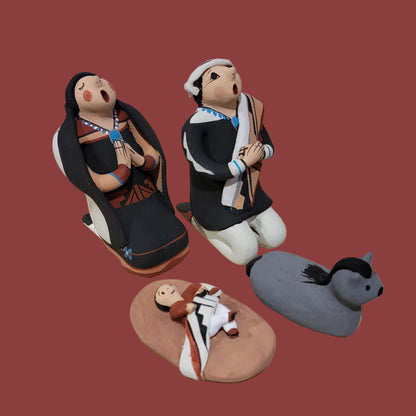 Joyce Lucero 4 Piece Jemez Pueblo Pottery Nativity Set