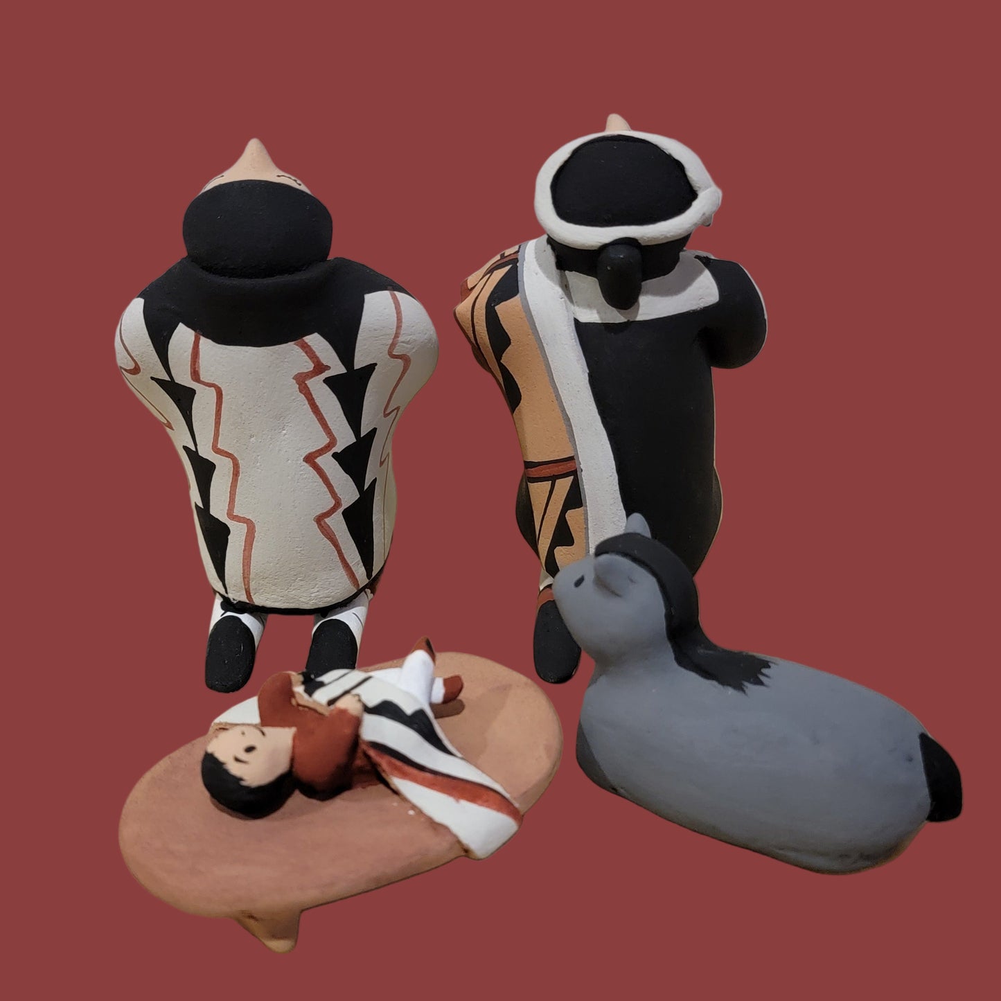 Joyce Lucero 4 Piece Jemez Pueblo Pottery Nativity Set