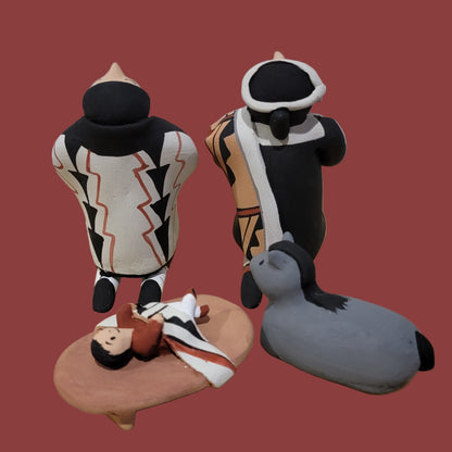 Joyce Lucero 4 Piece Jemez Pueblo Pottery Nativity Set
