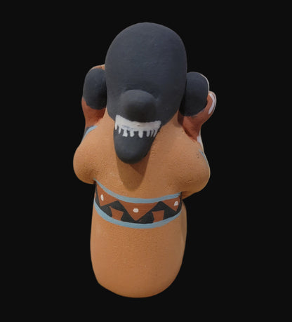 Jemez Pueblo Pottery Storyteller w/ Six Children Cllimbing and Sitting on Lap