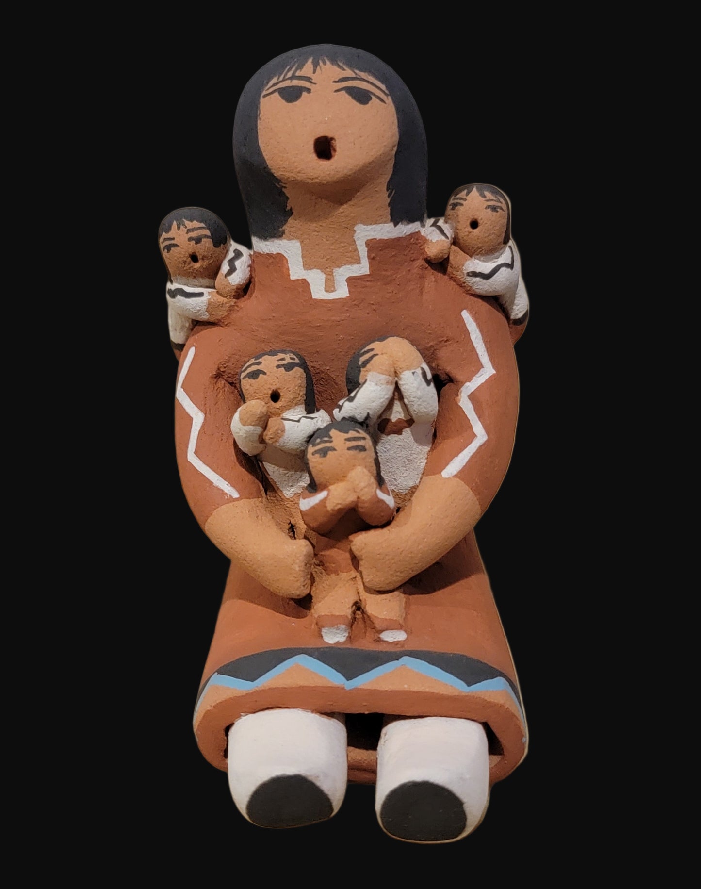 Jemez Pueblo Pottery Storyteller w/Five Children