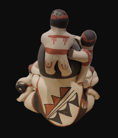 Vintage Jemez Pueblo Pottery Storyteller w/ 7 Children, Papoose, Drums, Pottery Bowls, Vases and More!