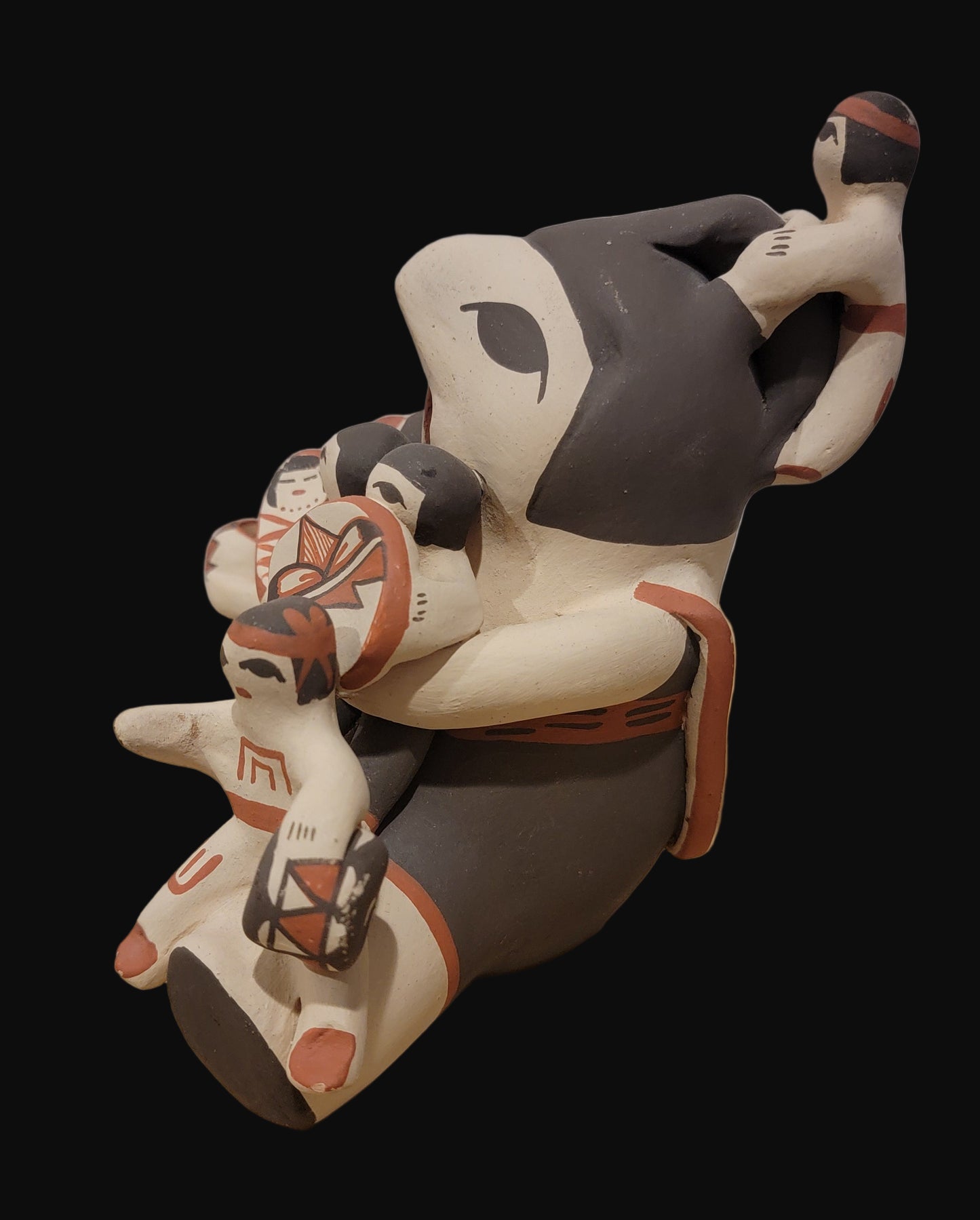 Vintage Jemez Pueblo Pottery Storyteller w/ 7 Children, Papoose, Drums, Pottery Bowls, Vases and More!