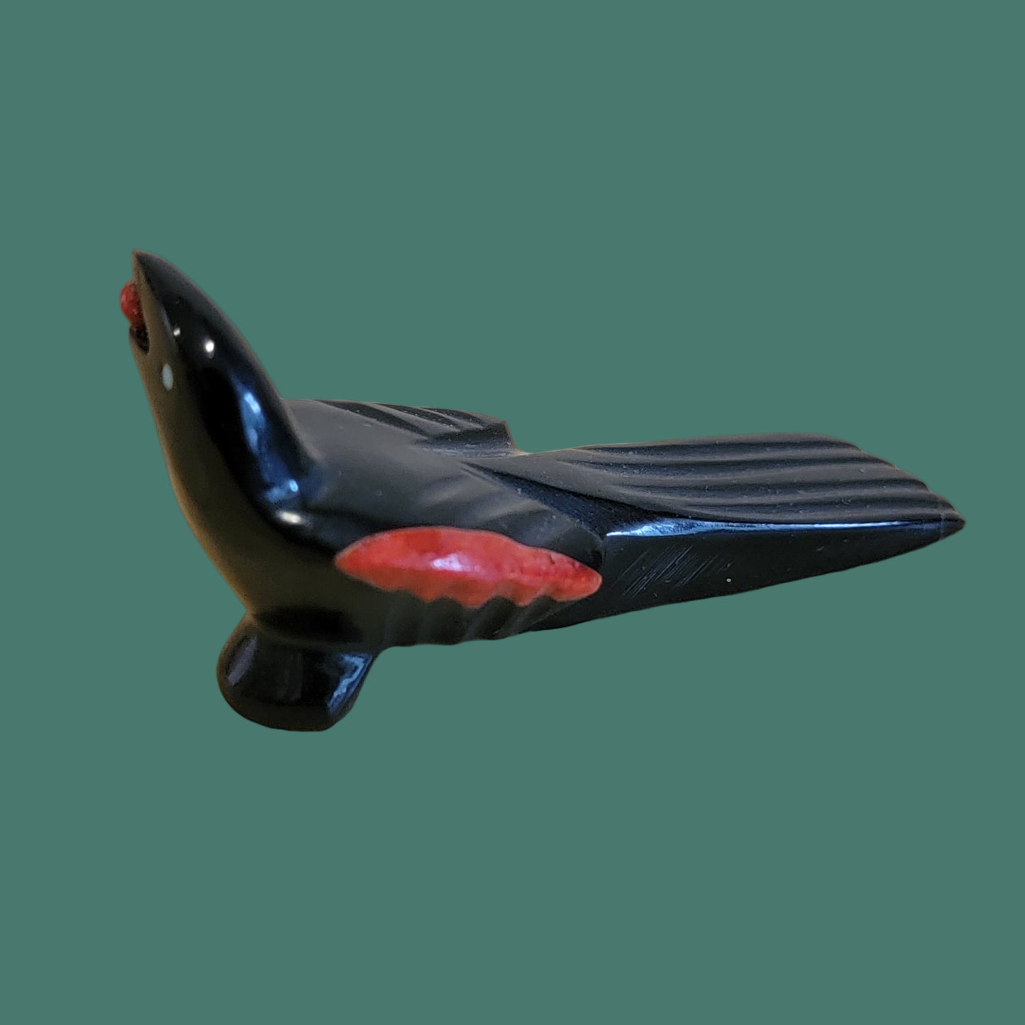 Christmas Magpie w/Holly Berry Zuni Fetish