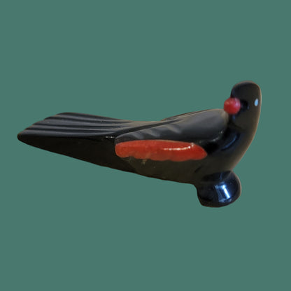 Christmas Magpie w/Holly Berry Zuni Fetish