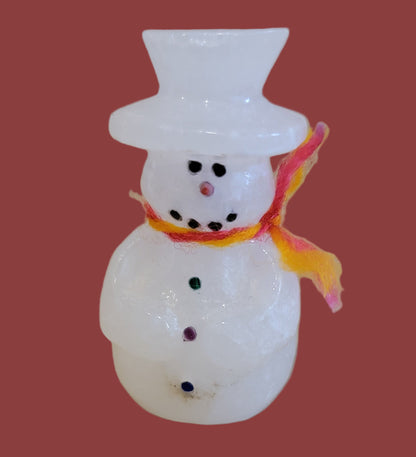 Alabaster Snowman w/ Tophat and "Carrot" Nose Zuni Fetish