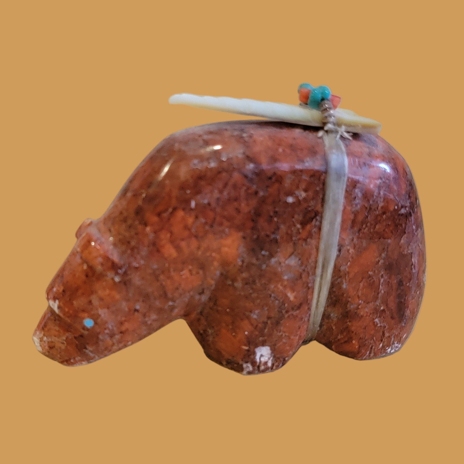 Large and Powerful Red Jasper Grizzly Bear Zuni Fetish