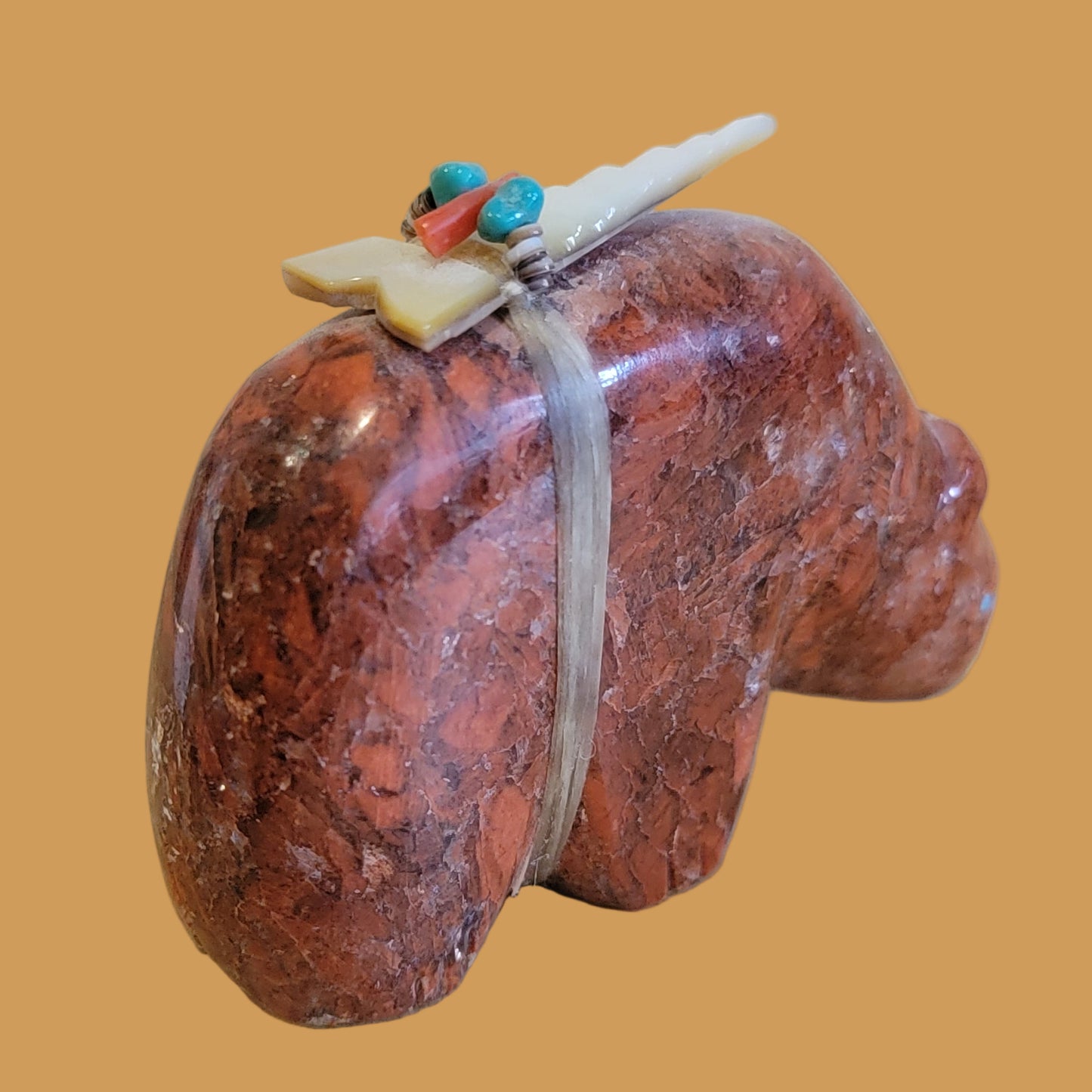 Large and Powerful Red Jasper Grizzly Bear Zuni Fetish