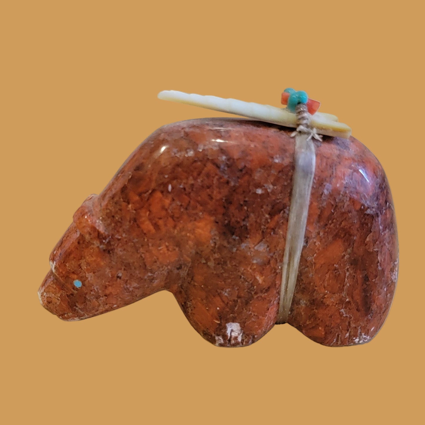 Large and Powerful Red Jasper Grizzly Bear Zuni Fetish