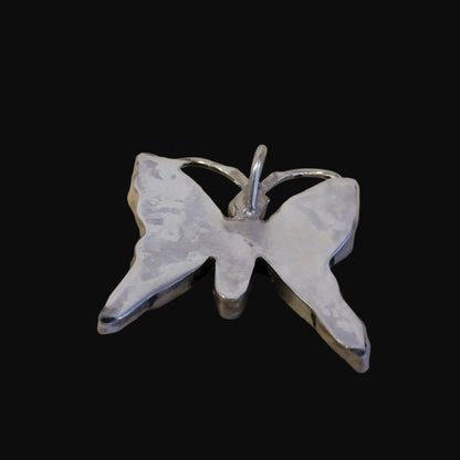 Mother of Pearl Inlaid Sterling Butterfly Zuni Pendant Indian Jewelry