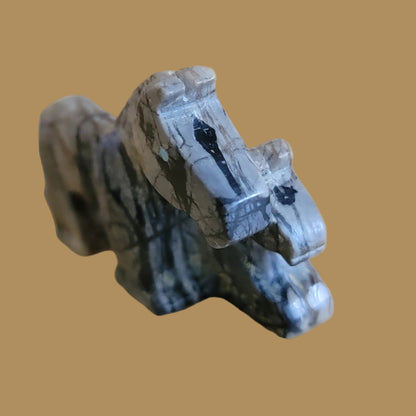 Mare and Colt Horses w/ Handprint Zuni Fetish