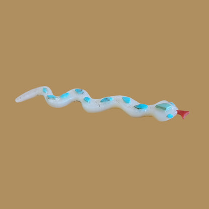 Slithering and Shimmering Mother of Pearl Snake Zuni Fetish