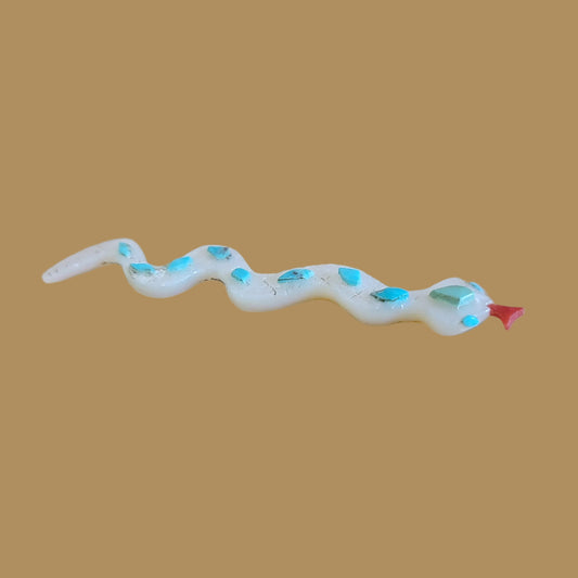 Slithering and Shimmering Mother of Pearl Snake Zuni Fetish