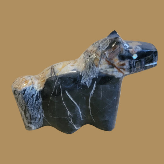 Egyptian Marble Healing Horse Zuni Fetish