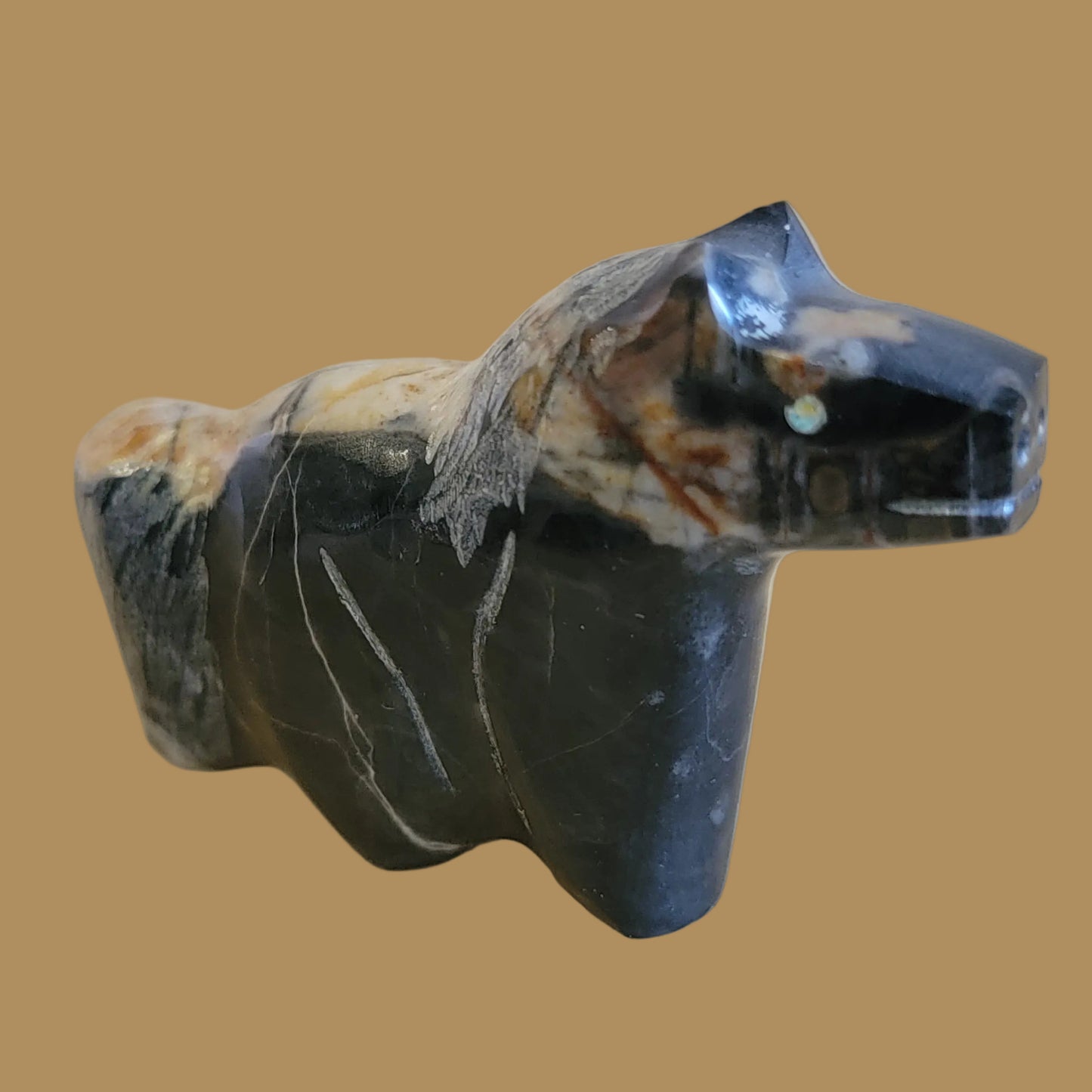 Egyptian Marble Healing Horse Zuni Fetish