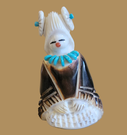 Antler Maiden w/ Mano and Metate Zuni Fetish