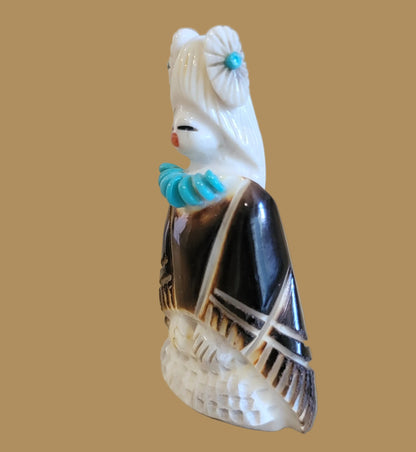 Antler Maiden w/ Mano and Metate Zuni Fetish