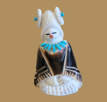 Antler Maiden w/ Mano and Metate Zuni Fetish