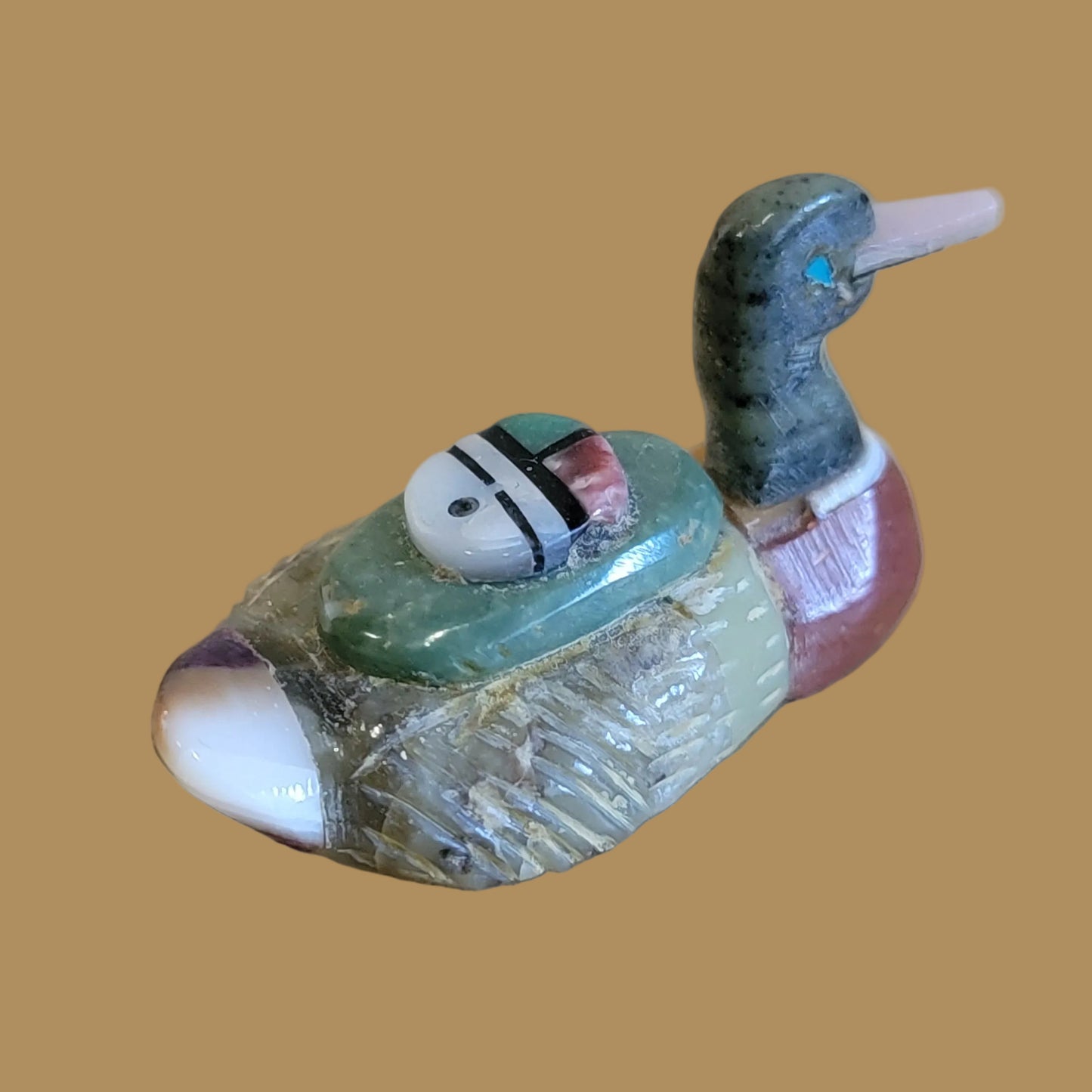 Spiritual Multi Stone/Shell Zuni Fetish Duck