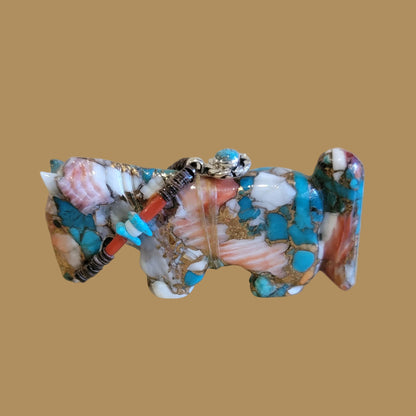 Beautiful Composite Horse w/ Fancy Bridle and Sterling Jewelry Zuni Fetish