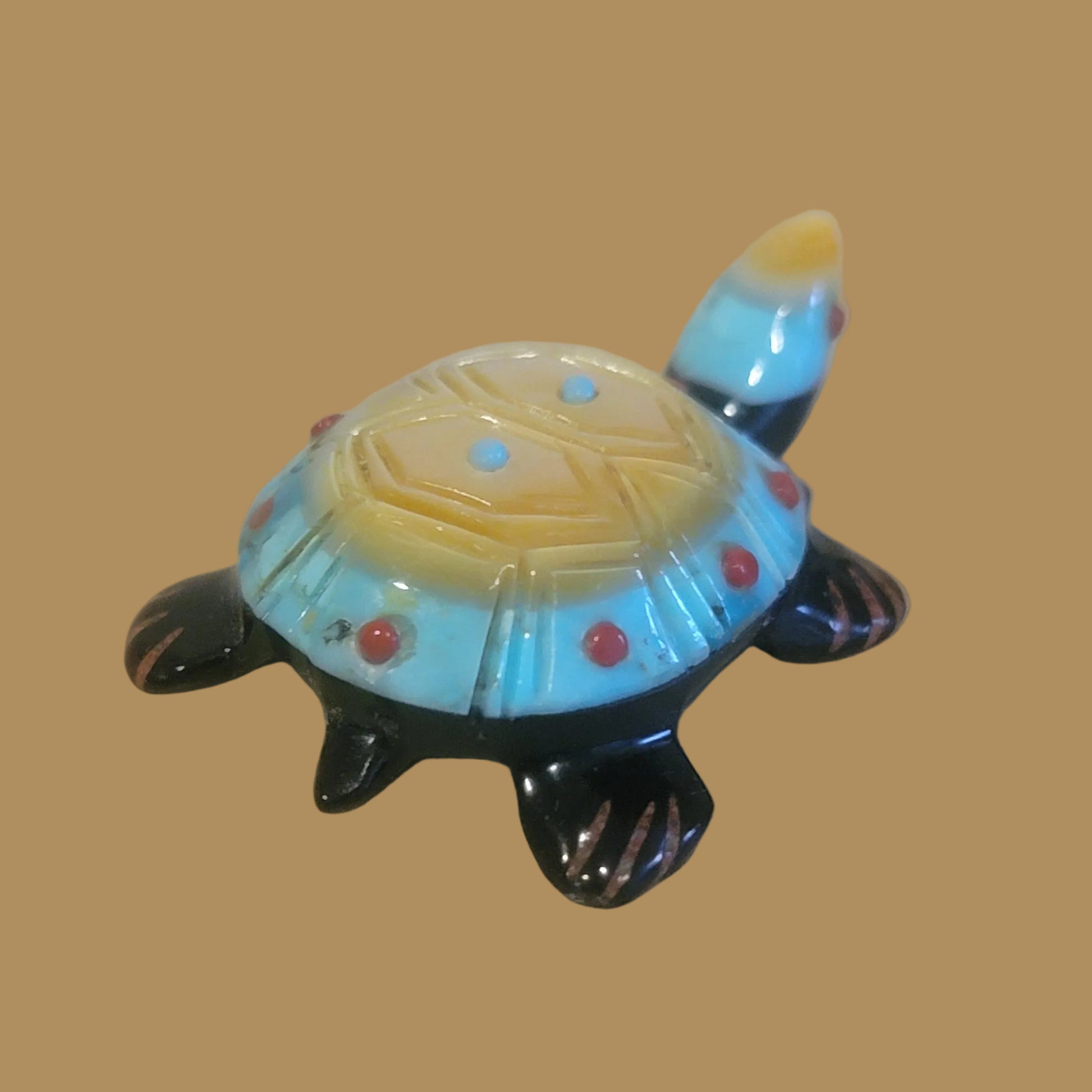 Layered Stone/Shell Zuni Fetish Turtle