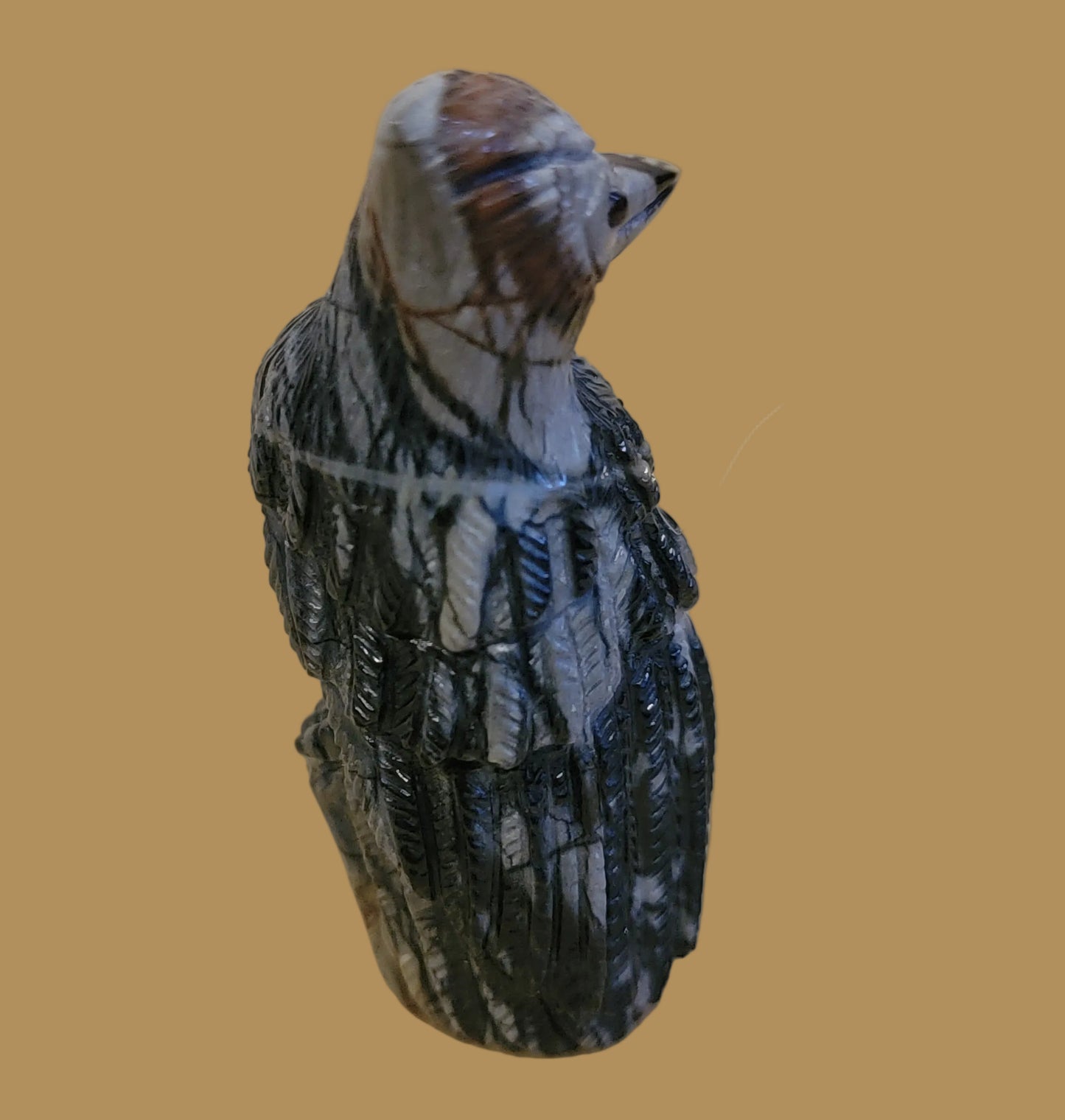 Beautiful Bright Eyed Picssso Marble Woodpecker Zuni Fetish