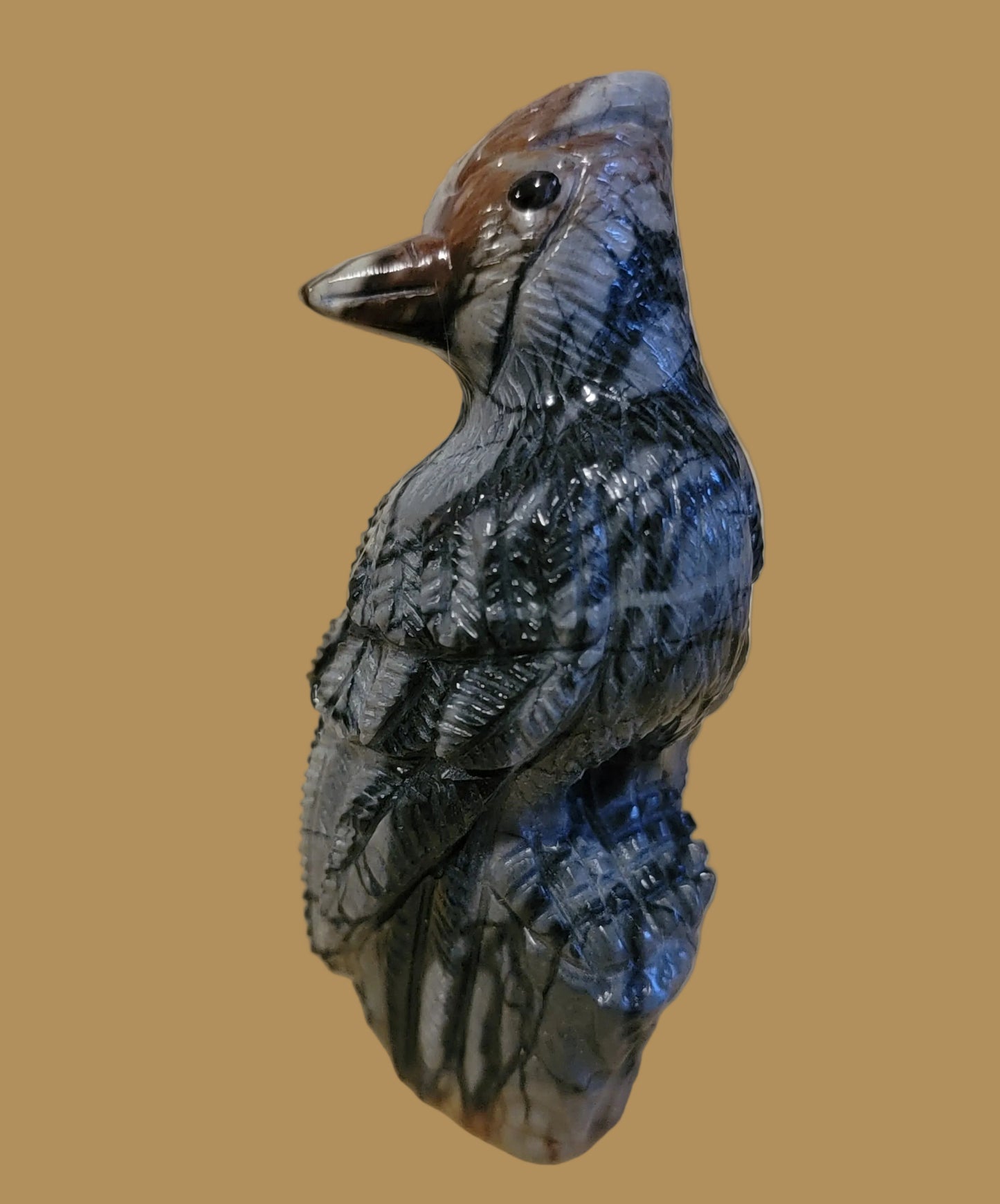 Beautiful Bright Eyed Picssso Marble Woodpecker Zuni Fetish