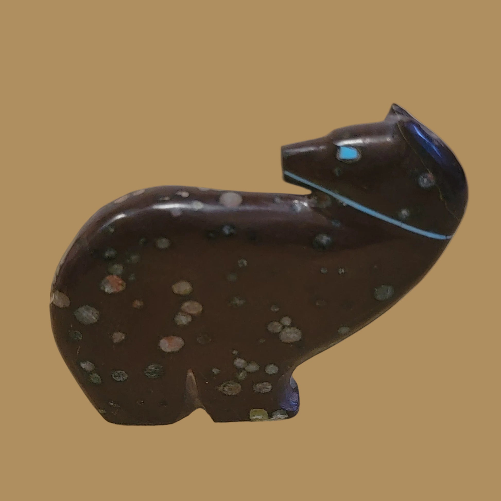 Spotted Jasper Turn Around Medicine Bear Zuni Fetish