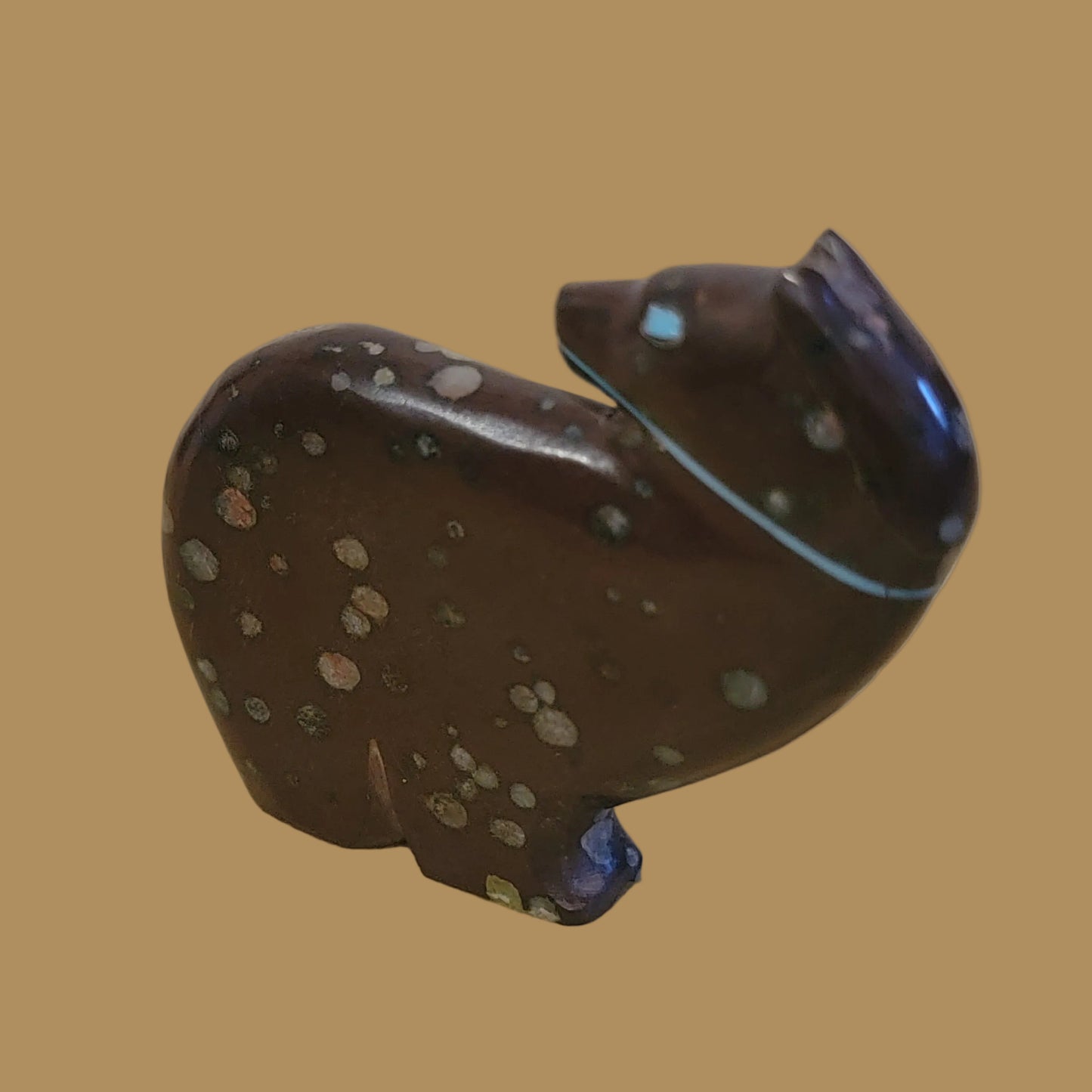 Spotted Jasper Turn Around Medicine Bear Zuni Fetish