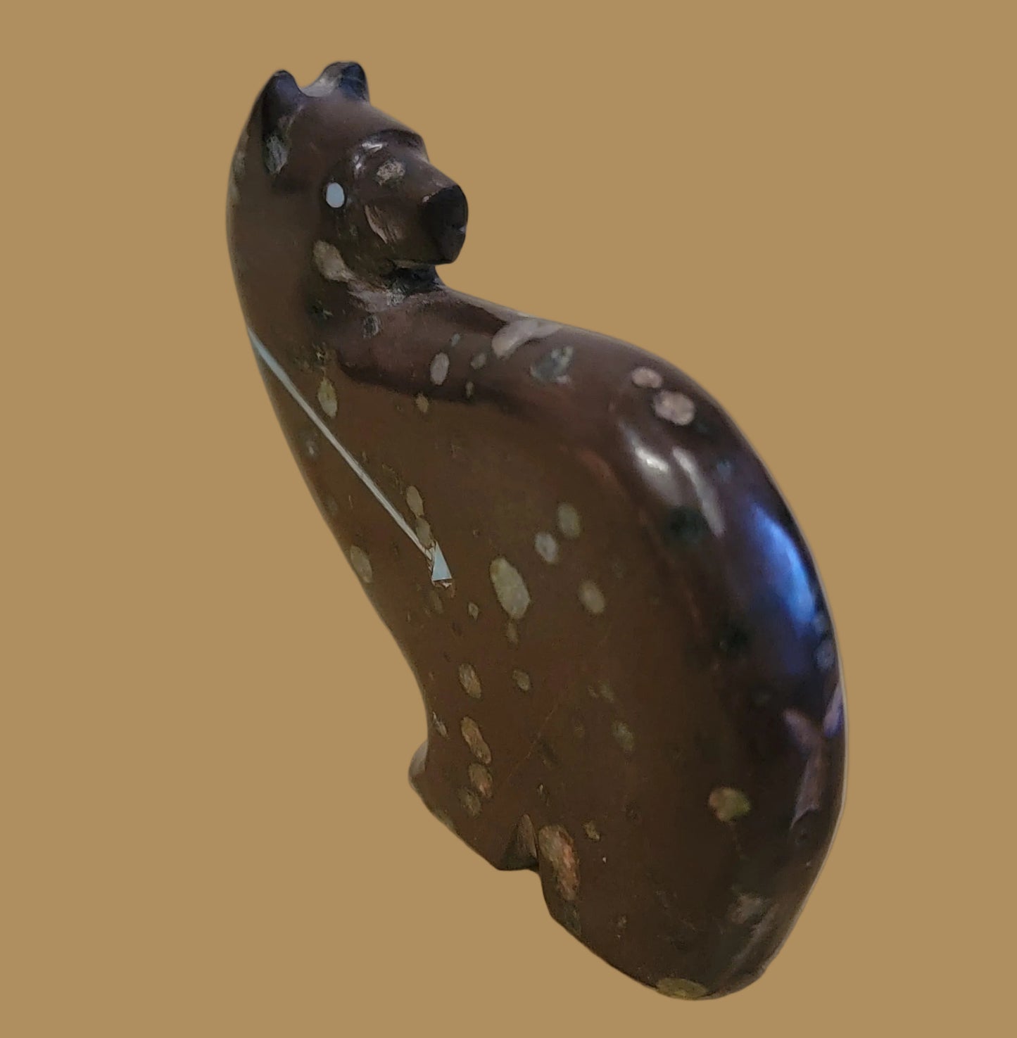 Spotted Jasper Turn Around Medicine Bear Zuni Fetish