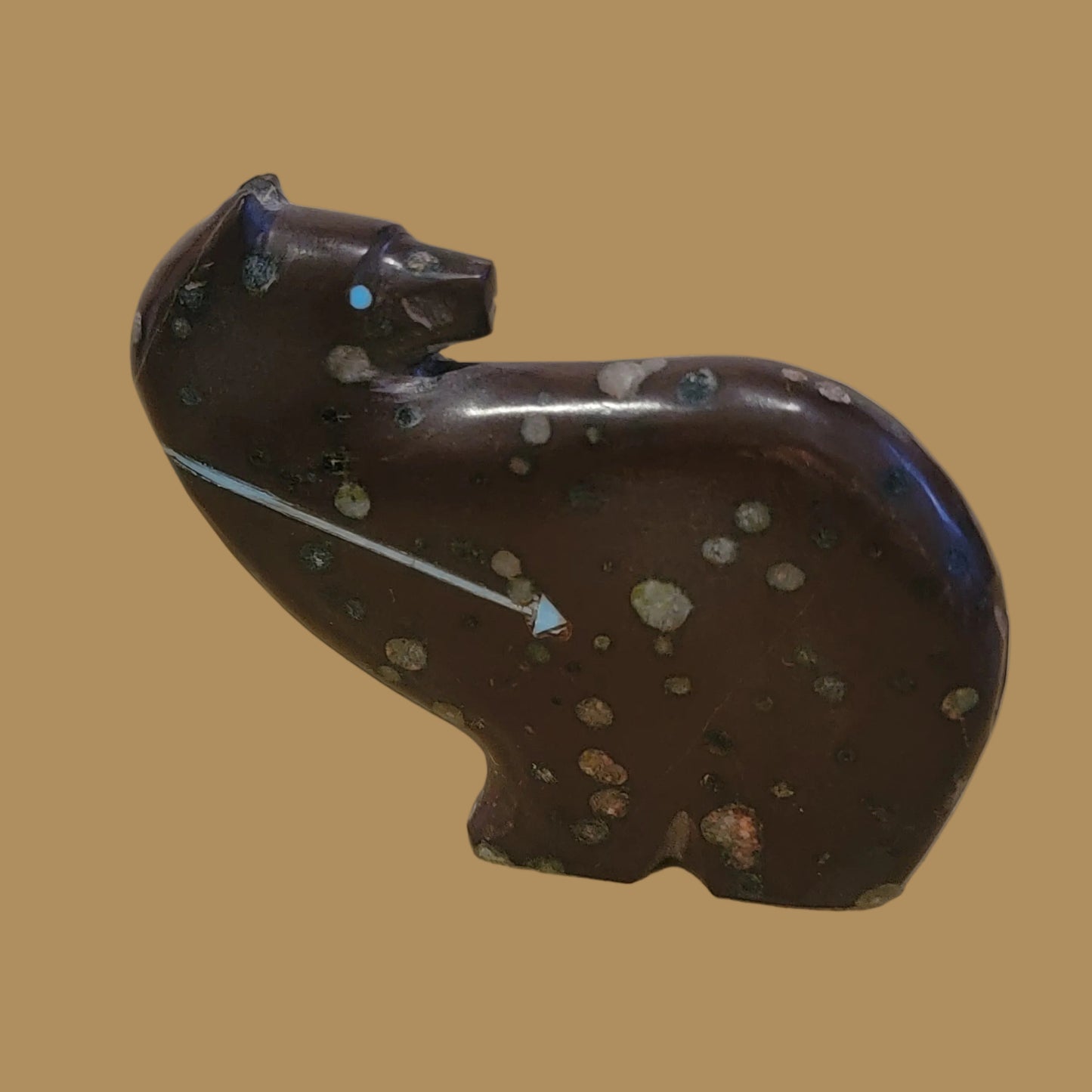 Spotted Jasper Turn Around Medicine Bear Zuni Fetish