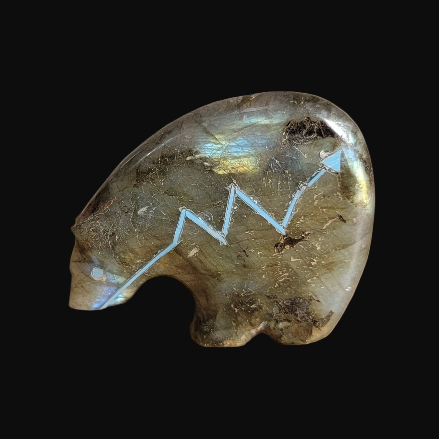 Extraterrestrial Labradorite Medicine Bear Zuni Fetish