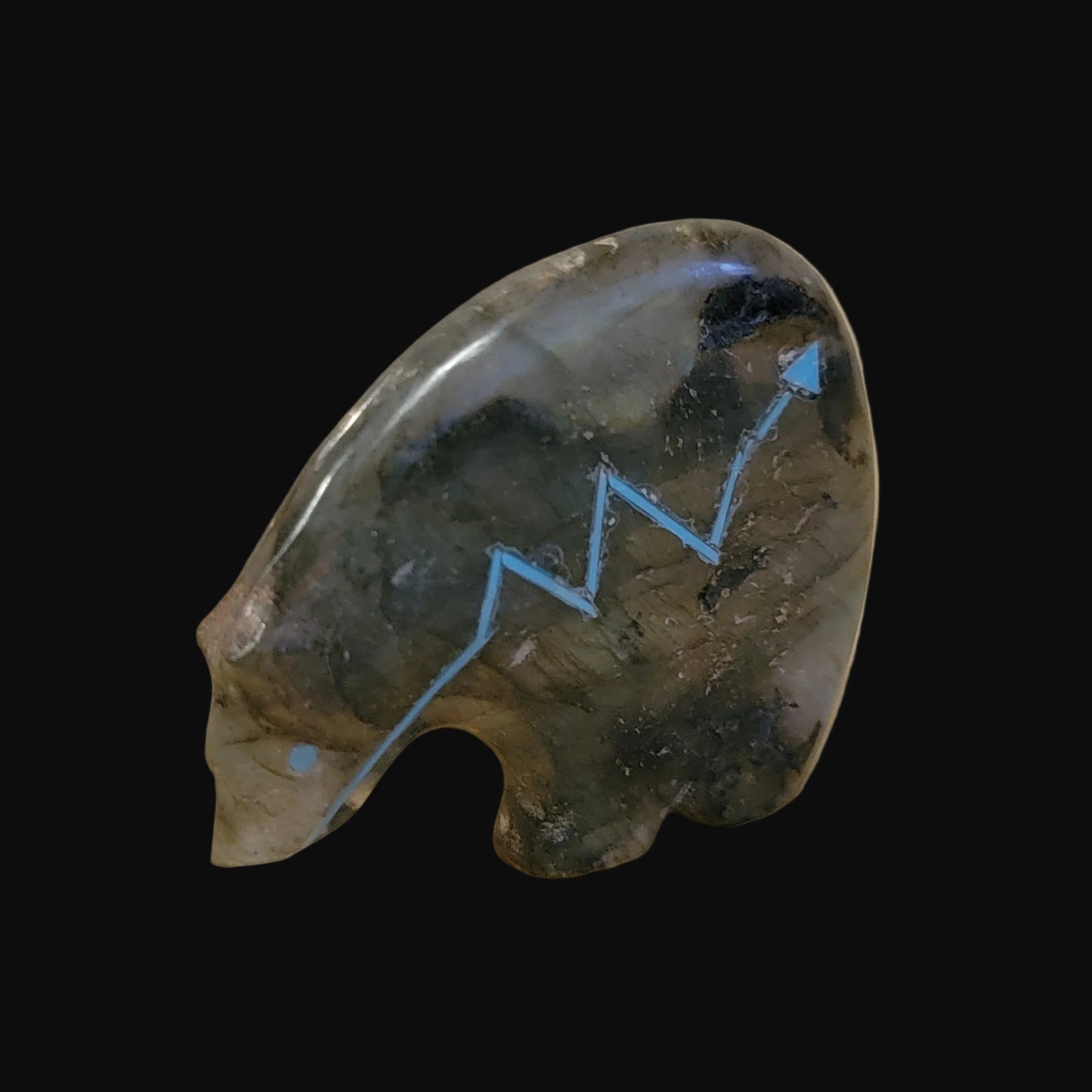 Extraterrestrial Labradorite Medicine Bear Zuni Fetish