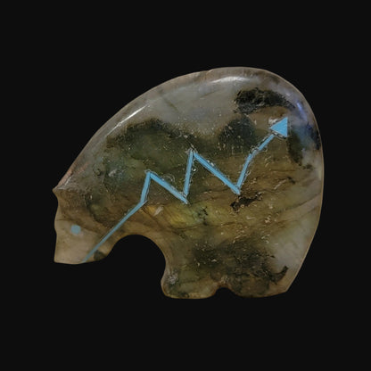 Extraterrestrial Labradorite Medicine Bear Zuni Fetish