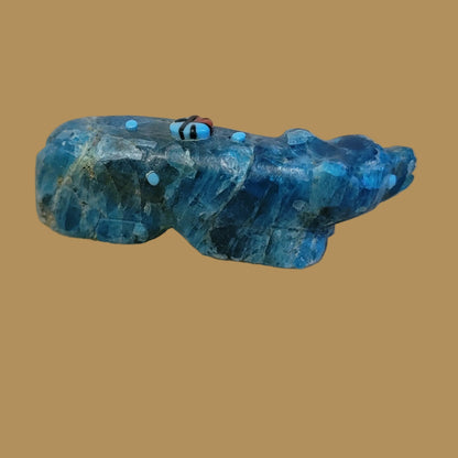 Blue Optic Bear w/Zuni Sun Zuni Fetish