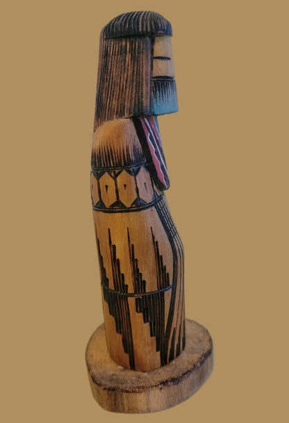 Long Haired Woodburned Navajo Butterfly Kachina