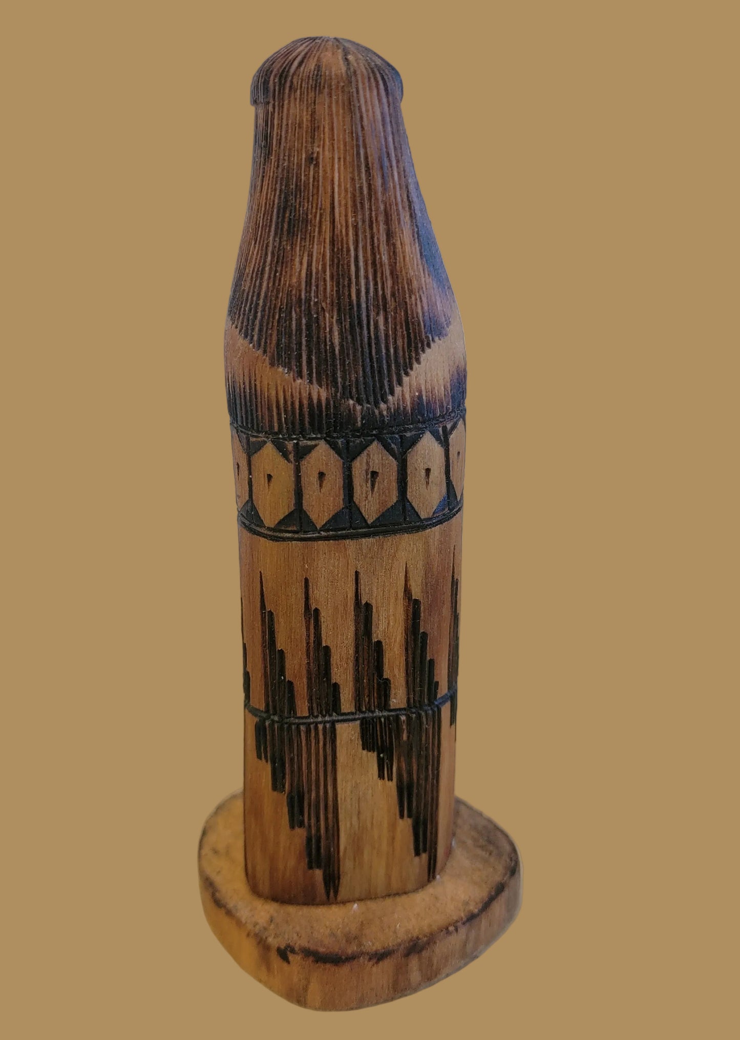 Long Haired Woodburned Navajo Butterfly Kachina