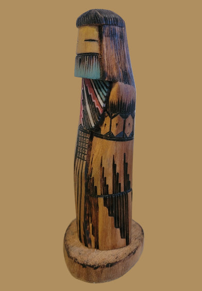 Long Haired Woodburned Navajo Butterfly Kachina