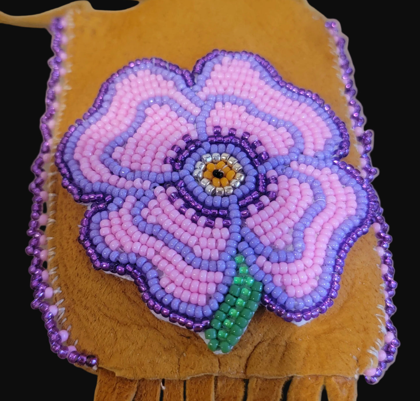 Southern Ute Beaded Floral Pouch/Necklace Indian Beadwork