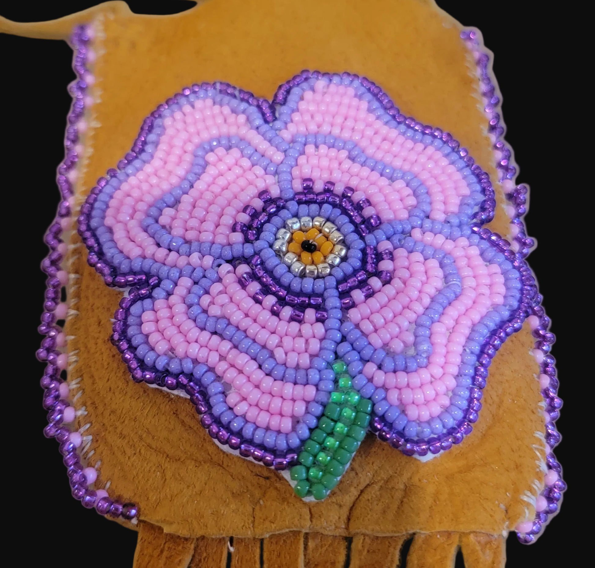 Southern Ute Beaded Floral Pouch/Necklace Indian Beadwork