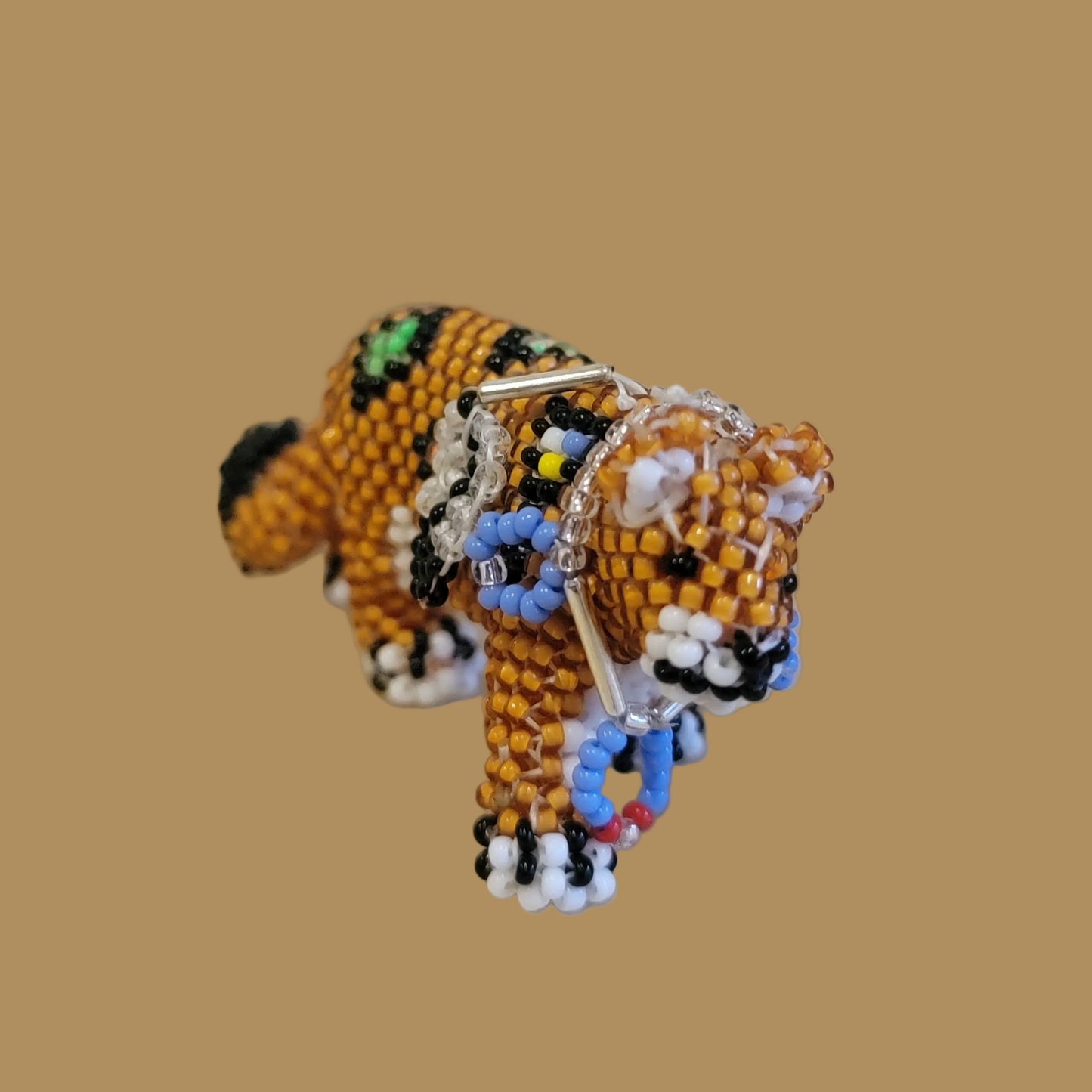 Fully Beaded Zuni Mountain Lion Indian Beadwork