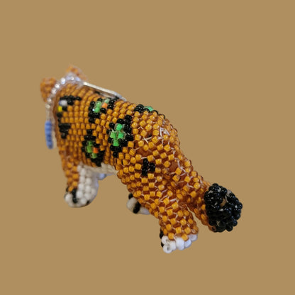 Fully Beaded Zuni Mountain Lion Indian Beadwork