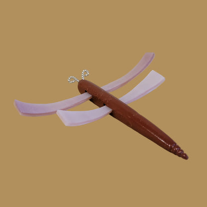 Pipestone and Pink Mussel Shell w/ Silver Antennae Dragonfly Zuni Fetish